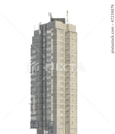 Slum futuristic building isolated on white background 3d illustration Slum futuristic building isolated on white background 3d illustration 47239876