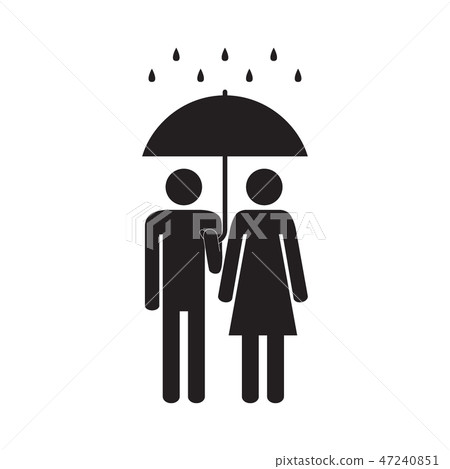 Man and woman under the rain 47240851