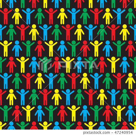 Human silhouettes seamless pattern. 47240954