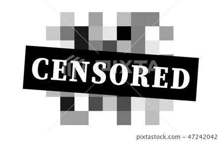 Pixel Censored Sign Black Censor Bar Concept Stock Illustration