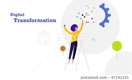 Digital transformation flat design background Digital transformation flat design background 47242291