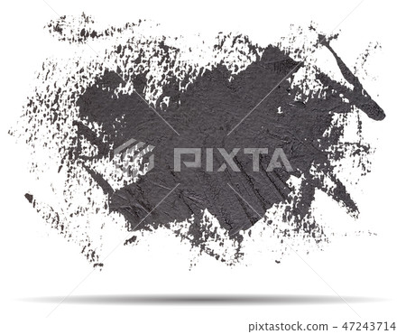 hand drawn black brush strokes oil paint  47243714