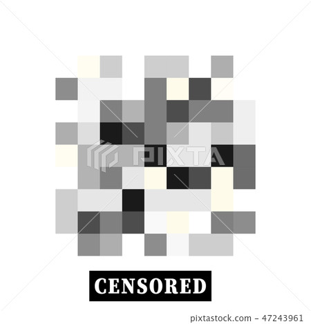 Pixel censored sign. Black censor bar concept.  47243961