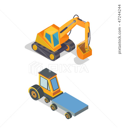 Construction Machines Excavator and Transport Construction Machines Excavator and Transport 47244244