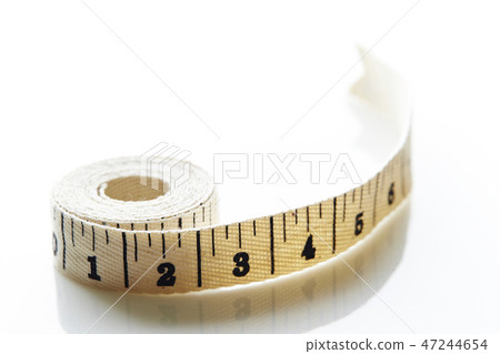 Tape measure scale white background 47244654