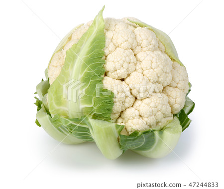 Fresh cauliflower on white background Fresh cauliflower on white background 47244833