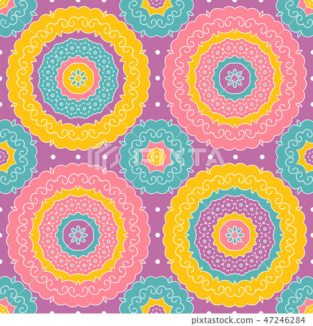 Vector seamless pattern in indian style. Vector seamless pattern in indian style. 47246284