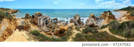 Atlantic rocky coast view (Algarve, Portugal). Atlantic rocky coast view (Algarve, Portugal). 47247082