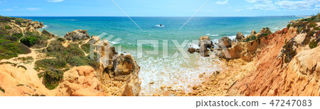 Atlantic rocky coast view (Algarve, Portugal). Atlantic rocky coast view (Algarve, Portugal). 47247083