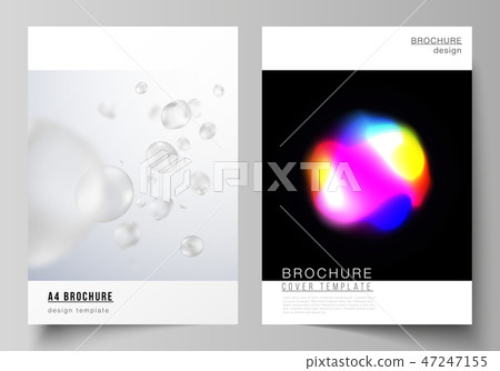 Vector layout of A4 format cover mockups design templates for brochure, magazine, flyer, report. Sci 47247155
