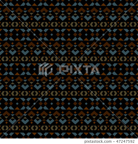 Tribal art seamless pattern. Ethnic geometric print. Mosaic colorful repeating texture. Tribal art seamless pattern. Ethnic geometric print. Mosaic colorful repeating texture. 47247592