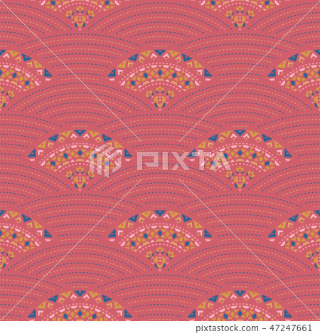 Tribal art seamless pattern. Ethnic geometric print. Mosaic colorful repeating texture. 47247661