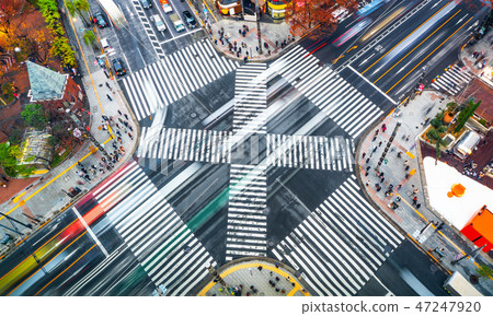 urban city skyline aerial view in Tokyo, Japan 47247920
