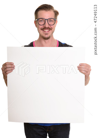 Portrait Of Man Isolated Against White Background Portrait Of Man Isolated Against White Background 47249113