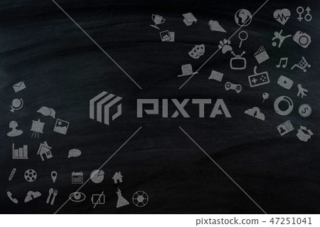 icon on blackboard icon on blackboard 47251041