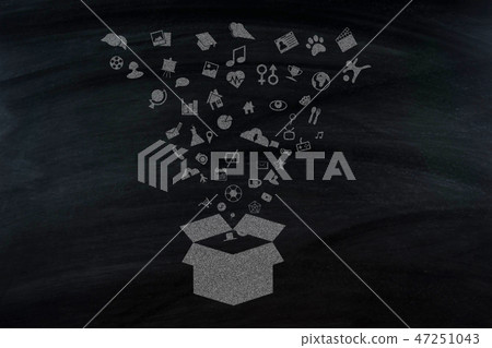 icon on blackboard  47251043