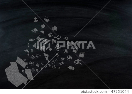 icon on blackboard icon on blackboard 47251044