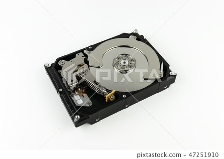 Computer Hard Drive Open Showing Components 47251910