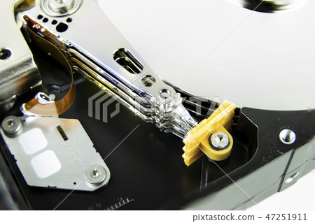 Closeup Optical Reader Discs Computer Hard Drive 47251911