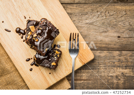 chocolate nut brownie cake decorated  47252734