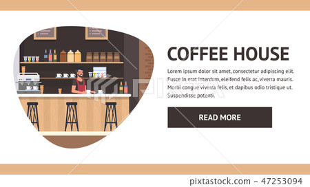 Coffee House Illustration. Barista Business. Flat 47253094