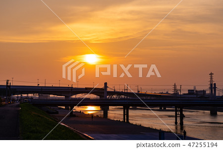 Sunset in the Yamato River Sunset in the Yamato River 47255194