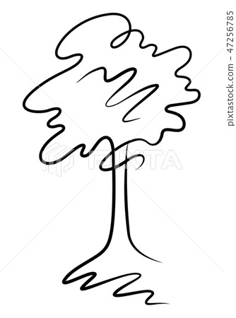 Black tree silhouette icon. Black tree silhouette icon. 47256785