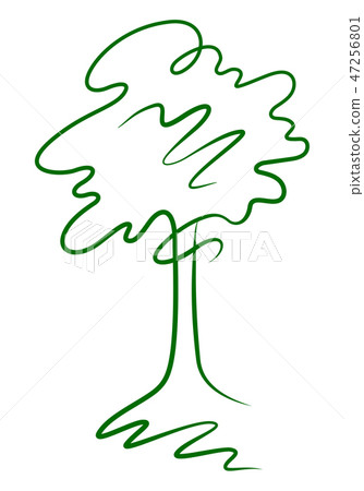 Green tree silhouette icon. Green tree silhouette icon. 47256801