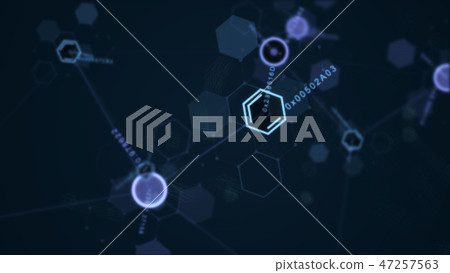 Abstract futuristic hexagon network structure. 47257563