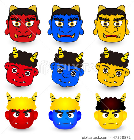 Setsubun demon face icon - Stock Illustration [47258871] - PIXTA