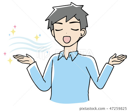 口臭關心男性例證 口臭關心男性例證 47259825