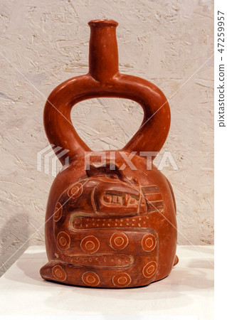 ancient Peruvian ceramic vessel ancient Peruvian ceramic vessel 47259957