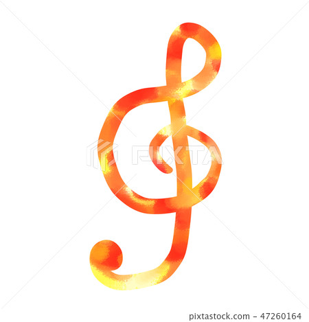 溫暖的橙色和黃色高音符號 溫暖的橙色和黃色高音符號 47260164
