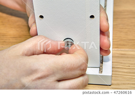 Flat pack furniture, assembler inserted cam nut. Flat pack furniture, assembler inserted cam nut. 47260616