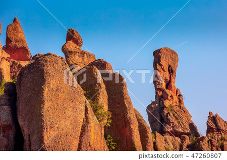 Cliff rocks close up, Belogradchik, Bulgaria 47260807