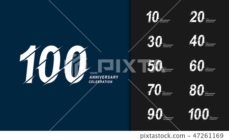 Set of anniversary logotype. 47261169