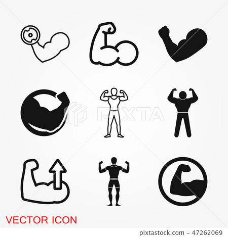 Muscle icon logo, illustration, vector sign symbol for design Muscle icon logo, illustration, vector sign symbol for design 47262069