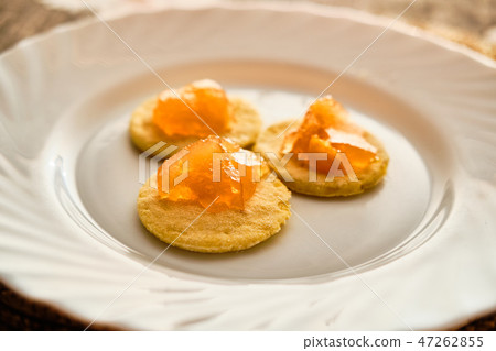 Flat cakes with marmalade Flat cakes with marmalade 47262855