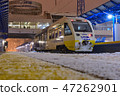 Kyiv, Ukraine - December 14, 2018: Renovated railbus Pesa for the new route of Ukrainian Railways - 47262901