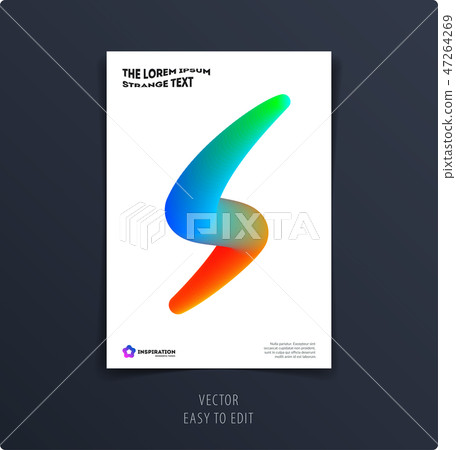 Abstract design brochure cover, creative flyer in A4 with colourful geometric shapes for branding, Abstract design brochure cover, creative flyer in A4 with colourful geometric shapes for branding, 47264269