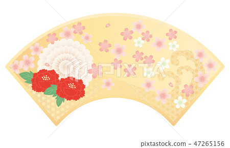 Cut material-Japanese pattern flower, cherry, fan 6 Cut material-Japanese pattern flower, cherry, fan 6 47265156