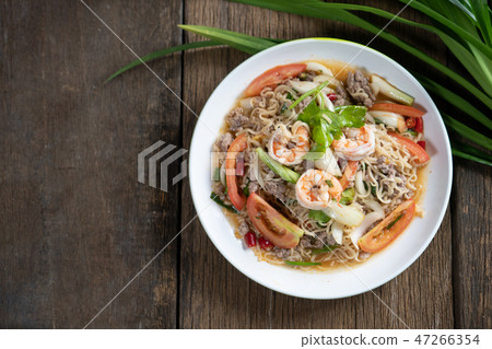 Mama salad on a white plate 47266354