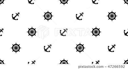 Anchor seamless pattern boat vector helm pirate - Stock Illustration ...