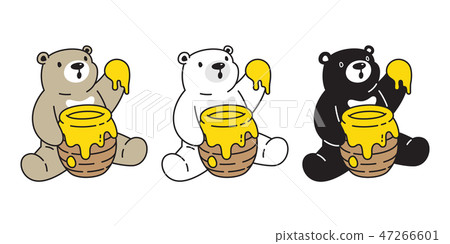 Bear vector Polar Bear Honey cartoon character - Stock Illustration  [47266601] - PIXTA
