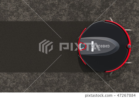 Modern robotic vacuum cleaner on carpet 47267884
