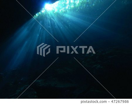 Underwater cave in Mexico Cenote 47267986