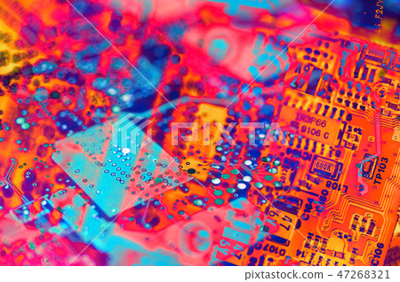 Background with circuit board electronic elements. 47268321