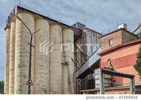 Concrete grain elevator on baking factory Concrete grain elevator on baking factory 47268916