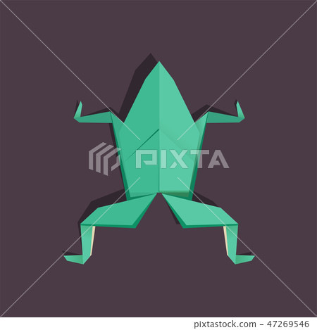 Origami Frog on dark background. Isolated vector 47269546