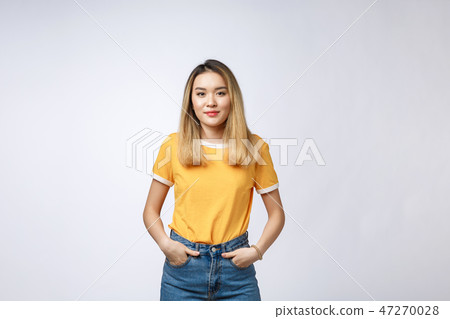 Beautiful asian girl with healthy skin isolated on white background. Lifestyle concept. Beautiful asian girl with healthy skin isolated on white background. Lifestyle concept. 47270028
